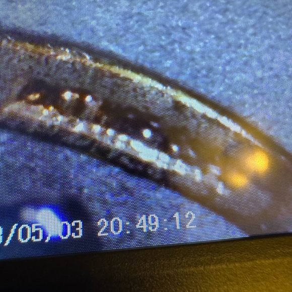 Silver tone blue and clear stones ring sz 6 - Picture 15 of 16